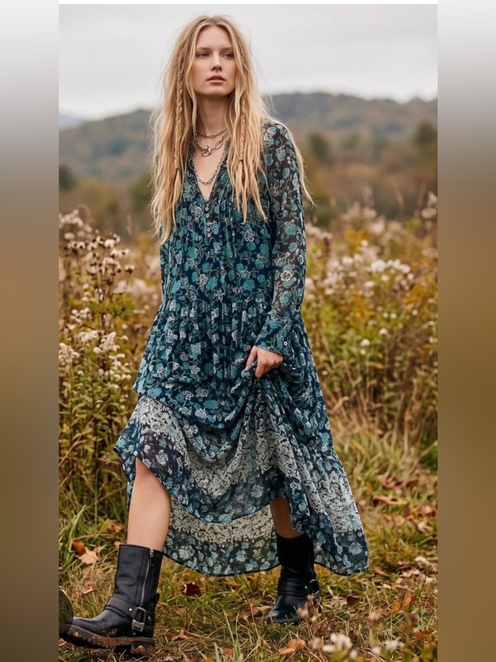 Free People See it Through Maxi Dress XS